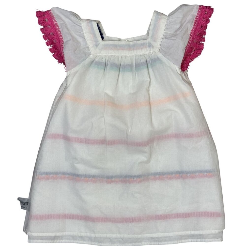 NWOT Cat & Jack Toddler Girl 5T Tassel Embroidered Palm Summer Dress Pink White - Picture 3 of 8